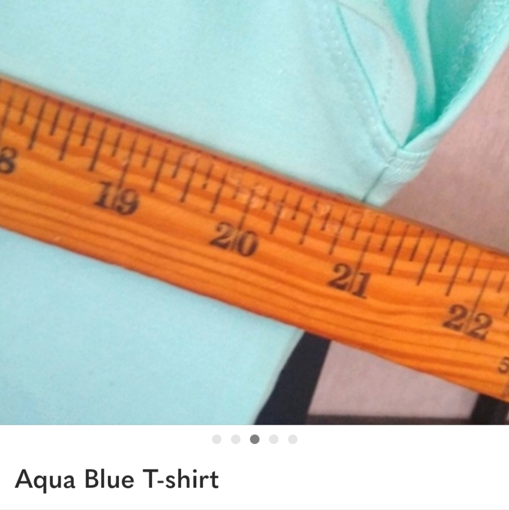 Aqua Blue Women's Top Capped Sleeve New Large 22 PTP - Picture 3 of 6